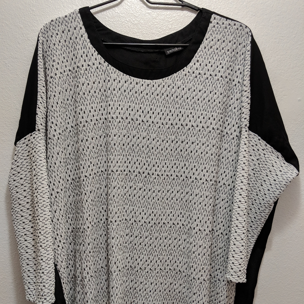 Two Tone Textured Top by Zenobia